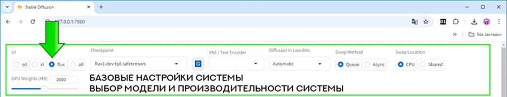 Stable Diffusion WebUI Forge: Шаг 4. Первый запуск и тест моделей FLUX.1 - 5